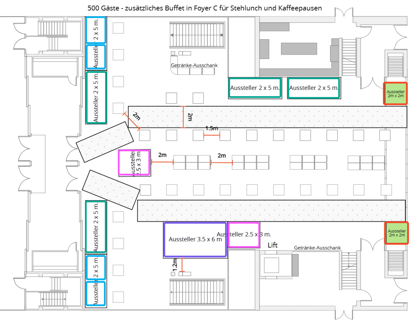 Schematische Darstellung der Ausstellungsfläche